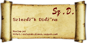 Szlezák Diána névjegykártya