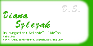 diana szlezak business card